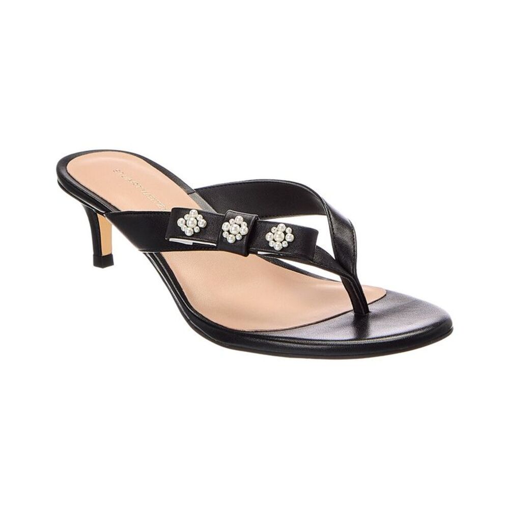 Stuart Weitzman Julietta 50 Leather Sandal, Black